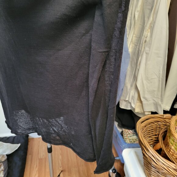 Eskandar Original Black Lightweight Linen/Cotton Blend Knit Top - Picture 2 of 5